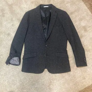 LIGHT STREET 다크 그레이 테일러드 트위드 자켓