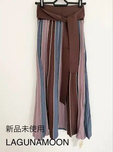 미사용 LAGUNAMOON 패널 컬러 니트 스커트