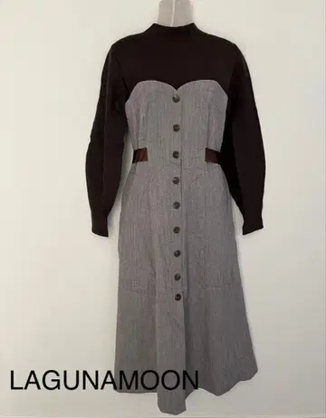 LAGUNAMOON 프론트 버튼 도킹 베어 원피스