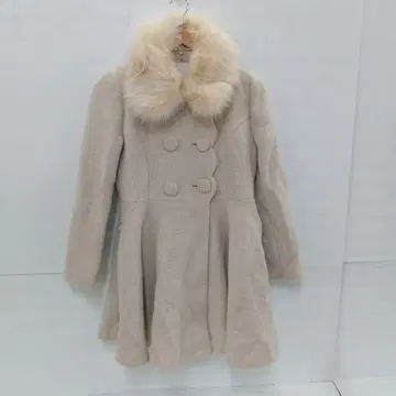 11.29 S445 세실 맥비 울 코트 퍼 포함 라메 M