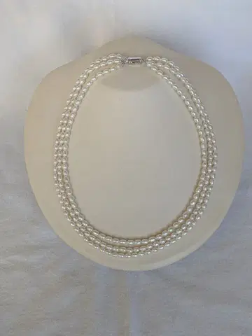 [새상품] 담수 펄 삼연 목걸이