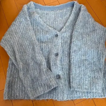 mystic 울 혼방 샤기 가디건