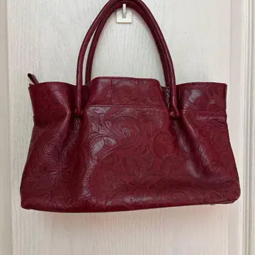 버건디 가죽 핸드백 새상품급