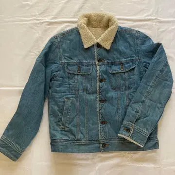 남성&여성, 보아 카라 부착 라이트 블루 데님 자켓 M