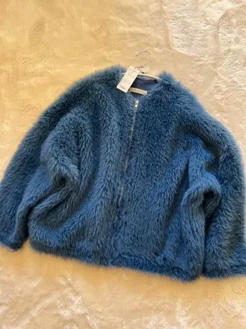 abahouse mavie 파랑 퍼 스타일 가디건