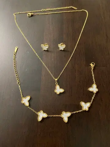 나비 버터플라이 주얼리 3세트 화이트