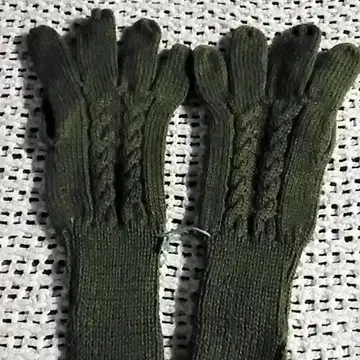 올리브 그린 장갑 손가락 끝 분리 알파카 100%