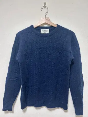 SHIPS 캐시미어 100% 네이비 케이블 니트 사이즈 L