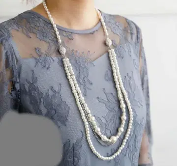 목걸이 펄 3way 마그넷 비쥬 체인 펄 목걸이