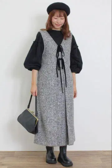 SM2 [정전기 방지] 전후 2WAY 리본 베스트 원피스