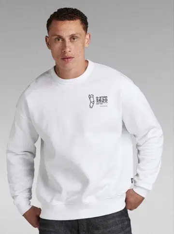 G-STAR RAW 5620 R NECK SWT 화이트 L 사이즈(XL)