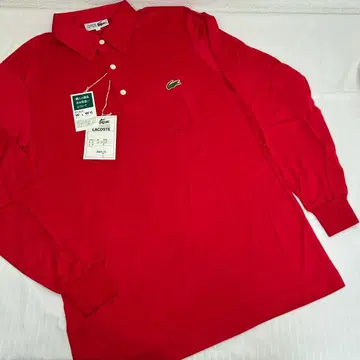 [ 미사용품 ] LACOSTE 레드 긴팔 셔츠 택 포함 새상품 골프