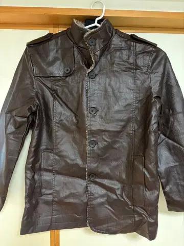 새상품 미사용 브라운 합성 피혁 자켓 자택 보관품