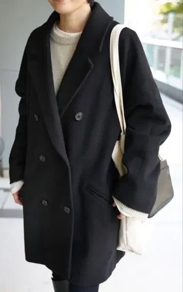 Deuxieme Classe 쇼트 더블 코트(BLACK)