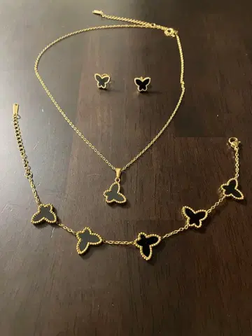 나비 버터플라이 주얼리 3세트 블랙