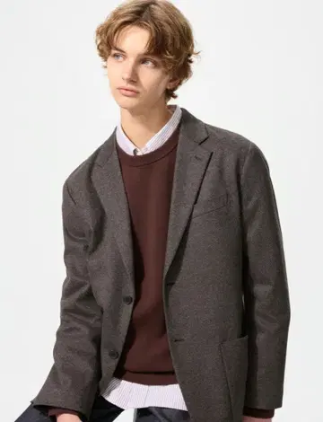 [ 완판템 ] 브러쉬드 저지 자켓 XS 다크 브라운 39