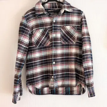 로스트 톤 L 사이즈 브라운 체크 플란넬 셔츠