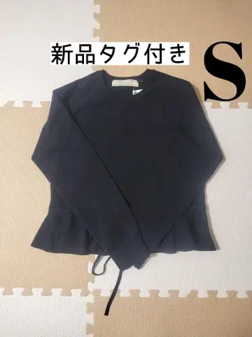 택 포함 새상품 S 페플럼 니트 풀오버 by rokh +X GU 네이비