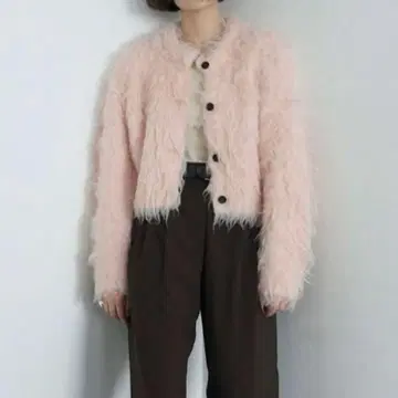 클라네 CLANE 샤기 숏 니트 가디건