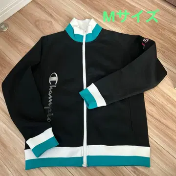 Champion 풀 지퍼 M 블랙/터콰이즈