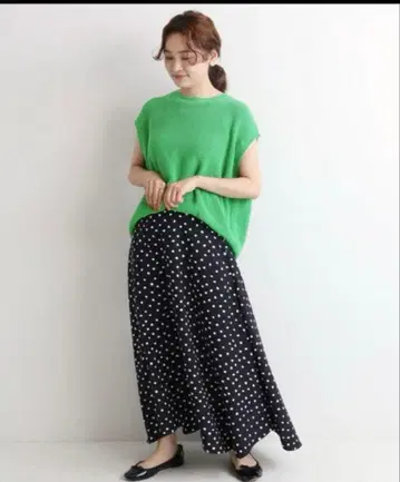 IENA 슬리브리스 풀오버 그린 린넨 니트 베스트