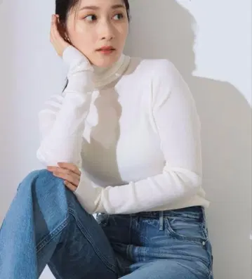 Demi-Luxe BEAMS 리브 터틀넥 니트