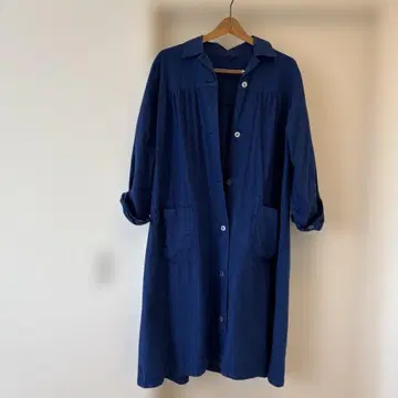 빈티지 밀리터리 네이비 나염 셔츠 원피스 7부 소매