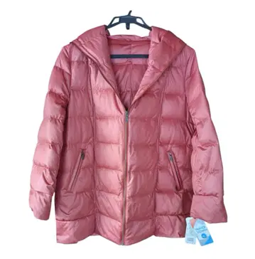 택 포함 새상품 후드 부착 레드 브라운 다운 자켓 빅 사이즈 경량