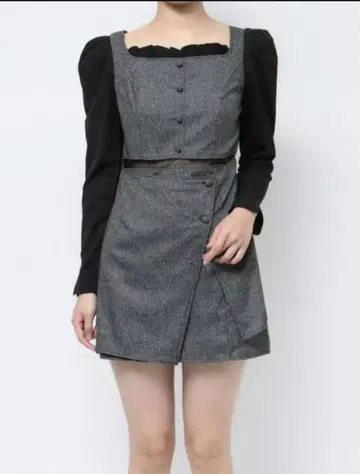 새상품 EATME 비대칭 시스루 원피스