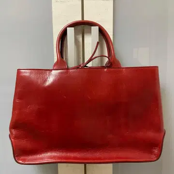 고급 가죽 빨간색 토트백 빅