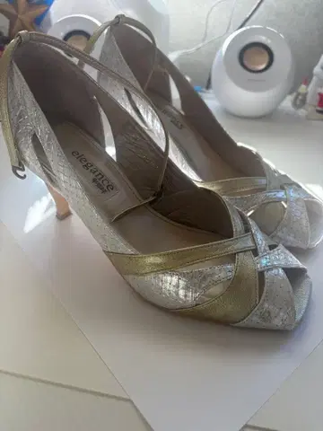 비미코 elegance 실버 골드 하이힐