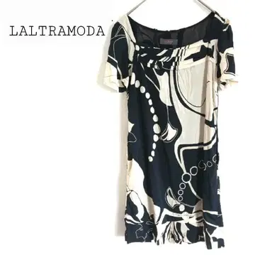 라모다 이탈리아제 반팔 무릎 기장 원피스 얇은 원단 쉬폰 엘레강트