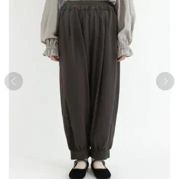 사만사 모스모스 면 기모 밑단 레이스 팬츠 차콜