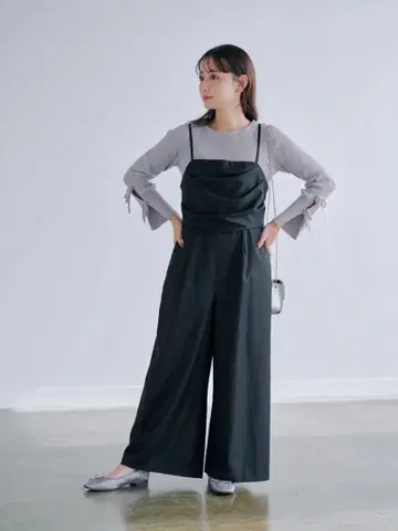 [ 완판템 ] COHINA 드레이프 올인원 블랙 S