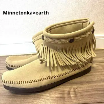 Minnetonka x earth 백 지퍼 부츠 24.0cm