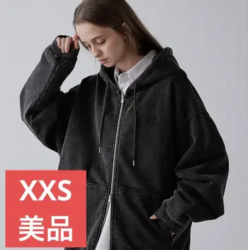 [새상품급] CLEL 풀 집업 후드티 블랙 짧은 기장 더블 지퍼