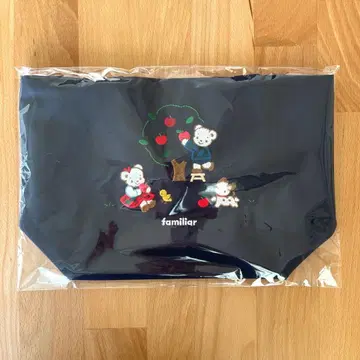 파밀리아 토트백 핸드백 사과 애플 아플리케 네이비