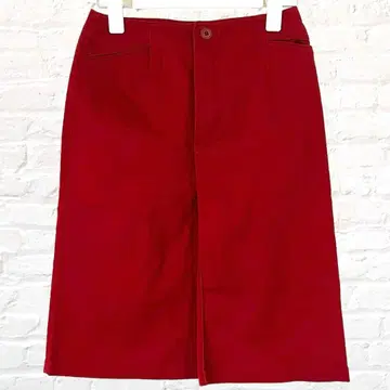 이스트 보이 타이트 스커트 미디 기장 포켓 부착 레드 여성용