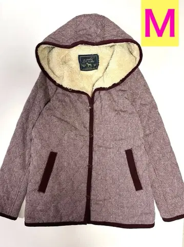 zootie 보아 안감 퀼팅 코트 M 사이즈 와인색 트위드