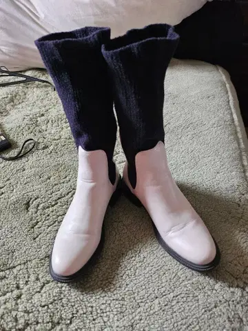 찰스앤키이스! 사이드 고어 부츠 화이트 x 네이비