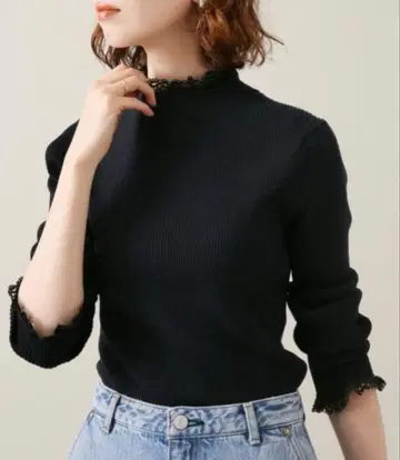 IENA 레이스 하이넥 리브 풀오버