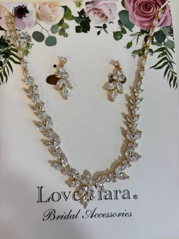 러브 티아라 브라이덜 액세서리 세트 귀찌 목걸이