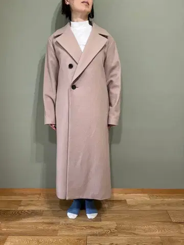 THE FACTORY 팩토리 롱 코트 여성용 핑크 베이지 M