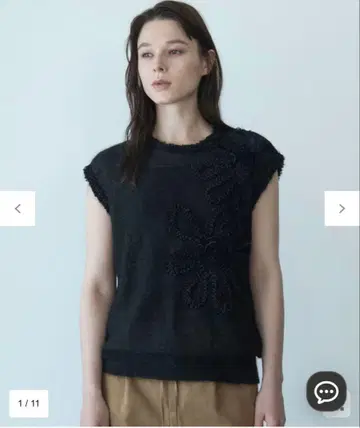 자유구 [ 하이 라인 ] 플라워 모티브 풀오버 니트