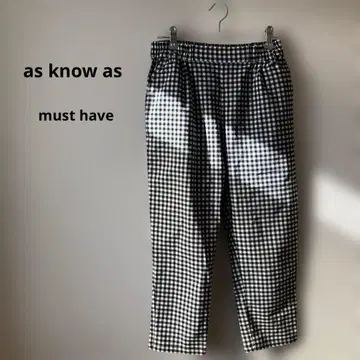 as know as must have 체크 무늬 캐주얼 팬츠