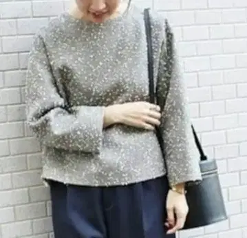 IENA 이에나 라메 모자 꽁지 트위드 상의