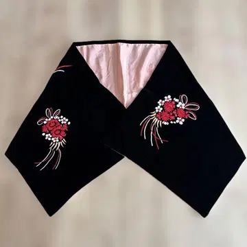 일본 전통 숄 자수 벨벳 블랙 기모노 일본 의류