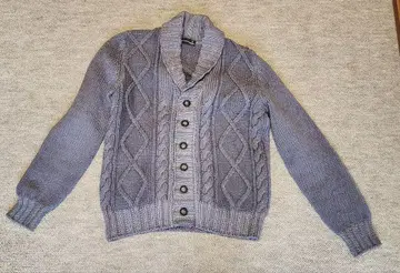 BARBA 블루 그레이 케이블 짜임 숄카라 가디건 48