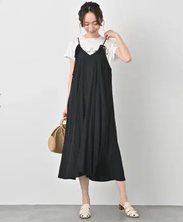 모토마치 제라르 드레이프감 빈티지 새틴 레이어드 원피스