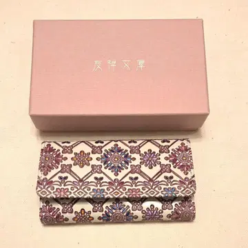 [ 새상품 ] 유젠분코 키케이스 꽃무늬 일본제 소가죽